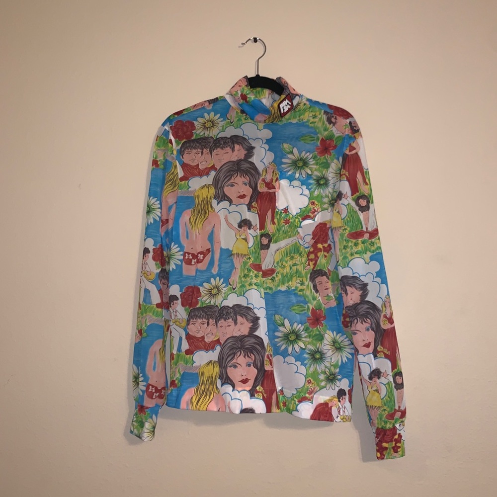 Prada Jersey Turtleneck Flashback Print.